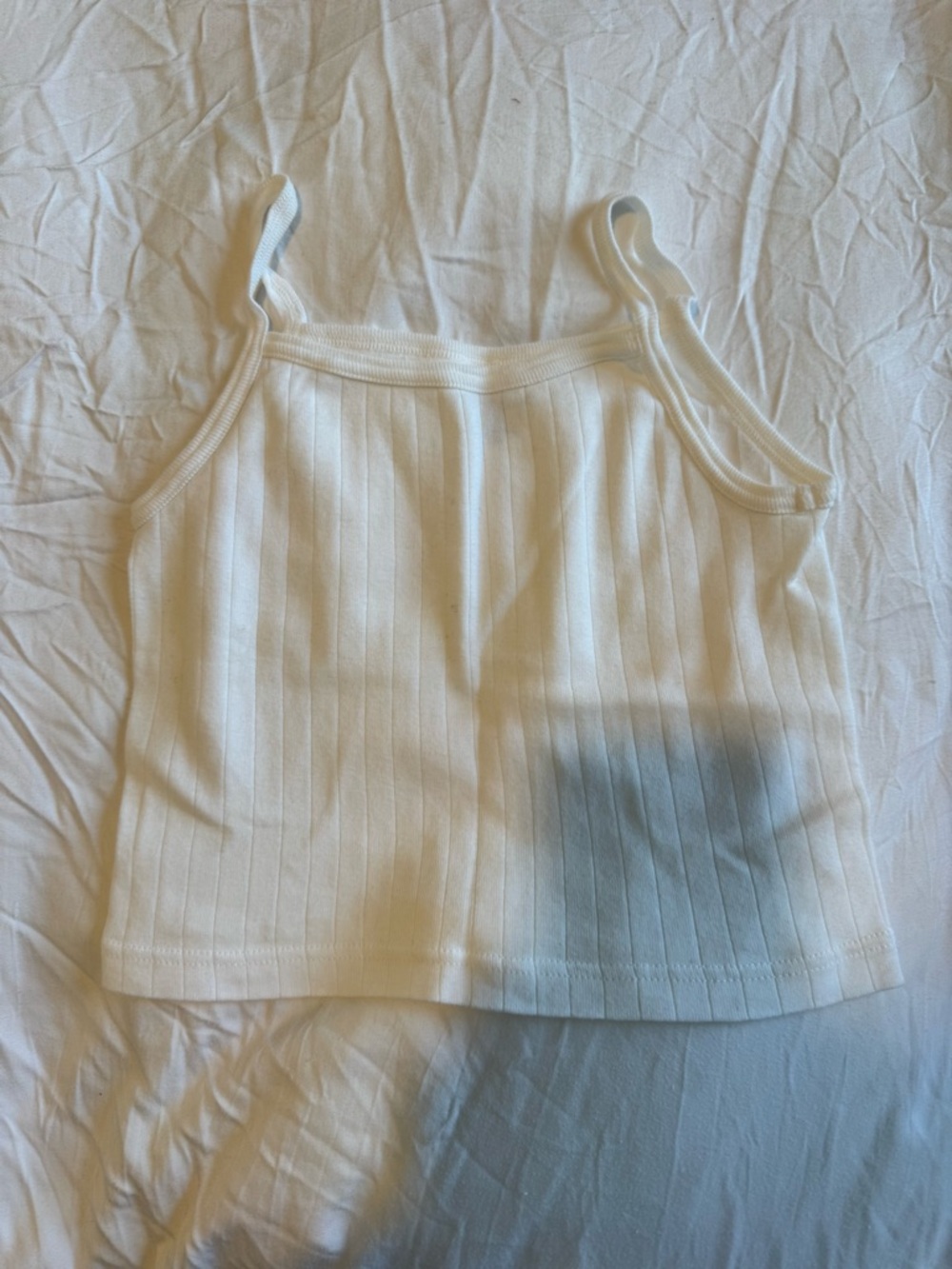 Brandy Melville White Ribbed Tank Top